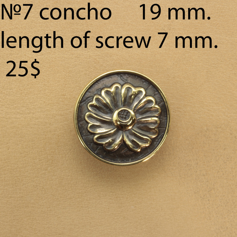 Concho Belt DIY Leatherworking. Size 19 mm. Concho 7