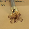 Tool for leather craft. Stamp 217S. Size 9x13 mm