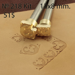 Tool for leather craft. Stamp 218 kit - 2 stamps. Size 8x12 mm
