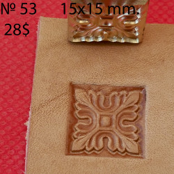 Tool for leather craft. Stamp 53. Size 15x15 mm