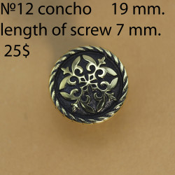 Concho Belt DIY Leatherworking. Size 19 mm. Concho 12