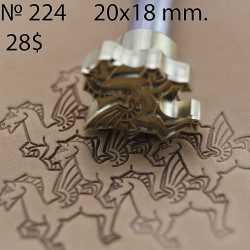 Tool for leather craft. Stamp 224. Size 18x20 mm