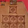 Tool for leather craft. Stamp 58. Size 15x15 mm