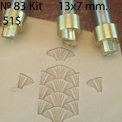Tool for leather craft. Stamp 83  set - Fish scale. Size 7x13 mm