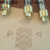 Tool for leather craft. Stamp 83  set - Fish scale. Size 7x13 mm