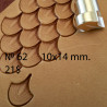 Tool for leather craft. Stamp 62. Dragon`s scale. Size 12x14 mm