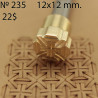 Tool for leather craft. Stamp 235. Size 12x12 mm