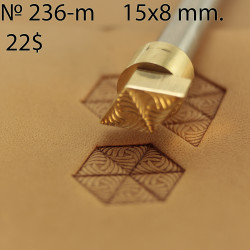 Tool for leather craft. Stamp 236m. Size 8x15 mm