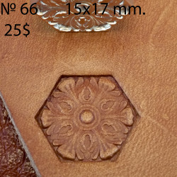 Tool for leather craft. Stamp 66. Size 15x17 mm