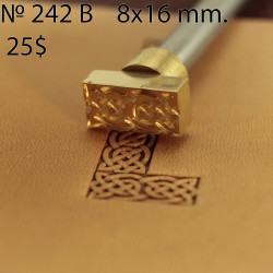 Tool for leather craft. Stamp 242B. Size 8x16 mm