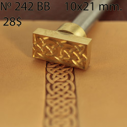 Tool for leather craft. Stamp 242BB. Size 10x21 mm