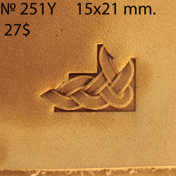 Tool for leather craft. Stamp 251Y - angular stamp for 251. Size 15x21 mm