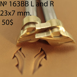 Tool for leather craft. Stamp 163BB L&R. Size 7х23 mm