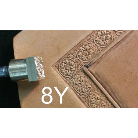 Tool for leather craft. Stamp 8Y - angular stamp for stamp 8. Size 10x10 mm