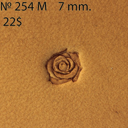 Tool for leather craft. Stamp 254m Rose. Size 7 mm