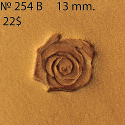 Tool for leather craft. Stamp 254B Rose. Size 13 mm