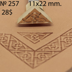 Tool for leather craft. Stamp 257. Size 11x22 mm
