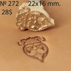 Tool for leather craft. Stamp 272 - Viking. Size 22x16 mm