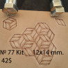 Tools for leather craft. Kit  77. 2 background stamps. Sizes: 10x14 mm, 6x6 mm
